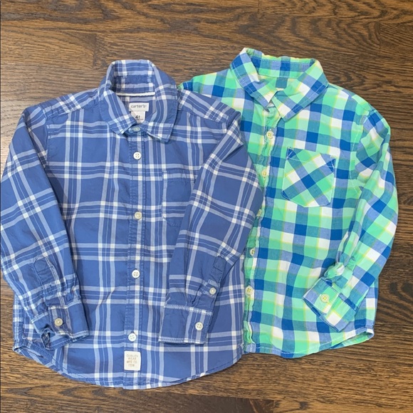 Carter's & Cherokee Kids Plaid Button-Down Shirt Set - 4T - Picture 2 of 5